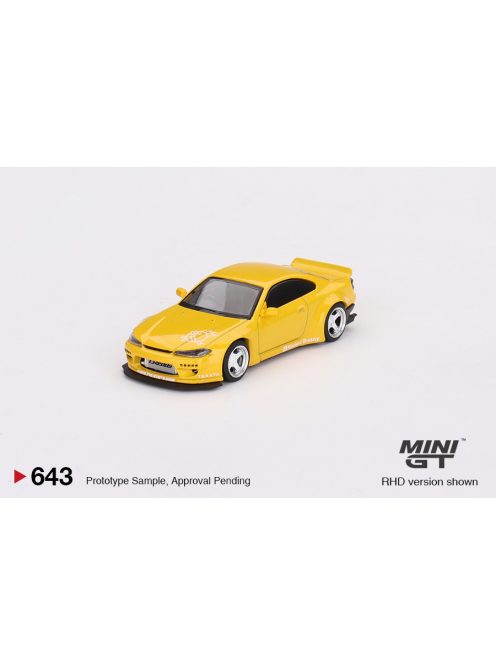 Minigt - 1:64 Nissan Silvia S15 Rocket Bunny 1999 - 2002, Bronze Yellow - MINI GT