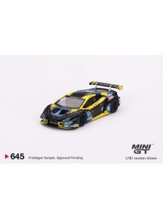   Minigt - 1:64 Lamborghini Huracan GT3 EVO #4 3rd Place Macau GP Macau GT Cup, Black/Yellow, 2022 (LHD) - MINI GT