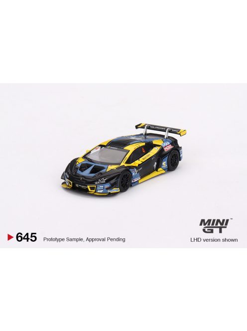 Minigt - 1:64 Lamborghini Huracan GT3 EVO #4 3rd Place Macau GP Macau GT Cup, Black/Yellow, 2022 (LHD) - MINI GT