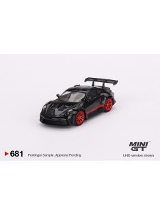   Minigt - 1:64 Porsche 911 (992) GT3 RS, Black with Pyro Red (LHD) - MINI GT