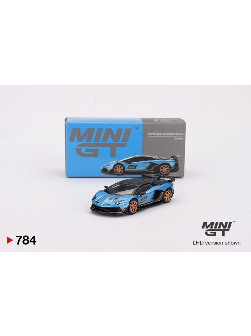 Minigt - 1:64 Lamborghini Aventador SVJ 63 Blu Aegir 2023 (LHD) - MINI GT