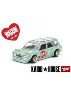   Minigt - 1:64 Datsun Kaido House Rhd 510 Wagon Hanami V2, Green - Mini Gt