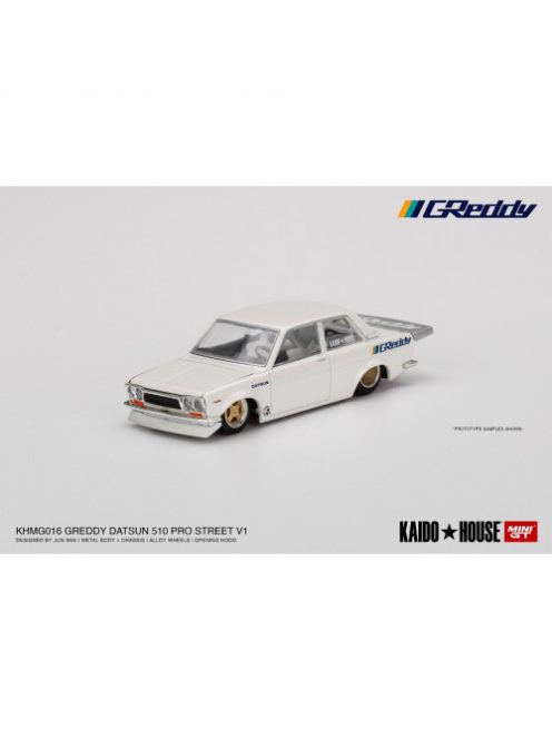 Minigt - 1:64 Datsun Kaido House 510 Pro Street Greddy, Pearl White, 1972 - Mini Gt