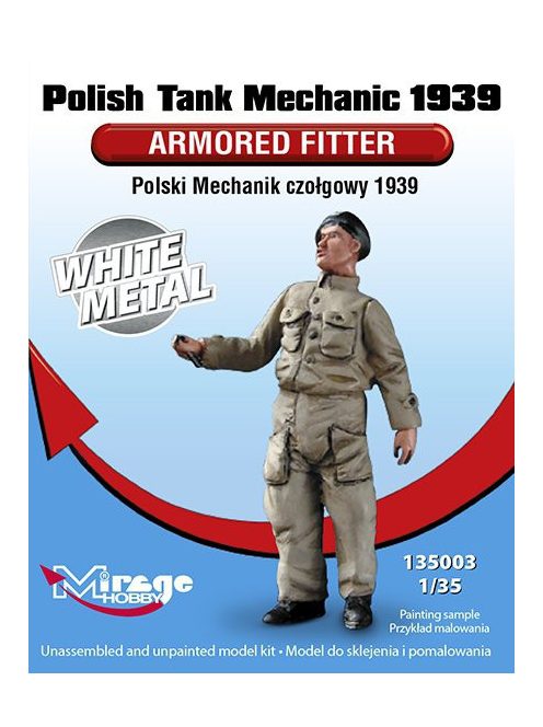 Mirage Hobby - Polish Tank Mechanic 1939 Armored Fitter White Metal