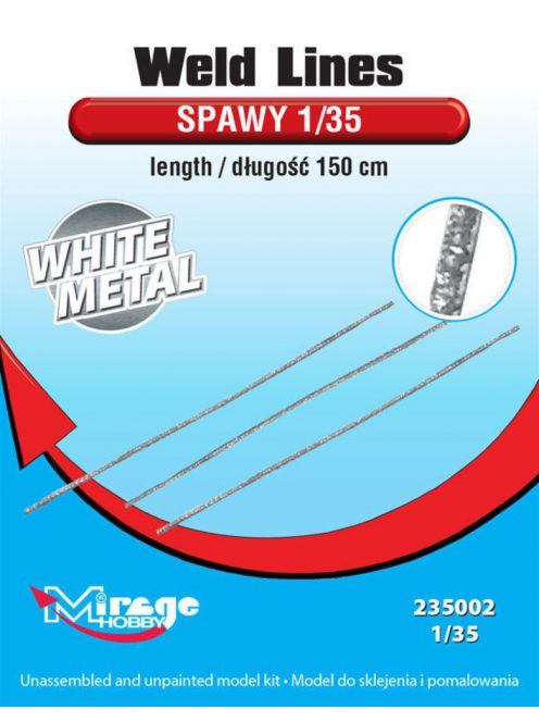 Mirage Hobby - Weld Lines sc.1/35 Length:150cm(WhiteMet