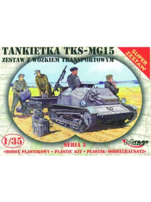 Mirage Hobby - Tankette TKS/MG 15 mit Universal Transportanhänger