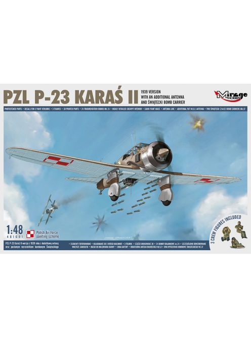 Mirage Hobby - PZL P-23 KARAS II,1939 Version with an Additional Antenna