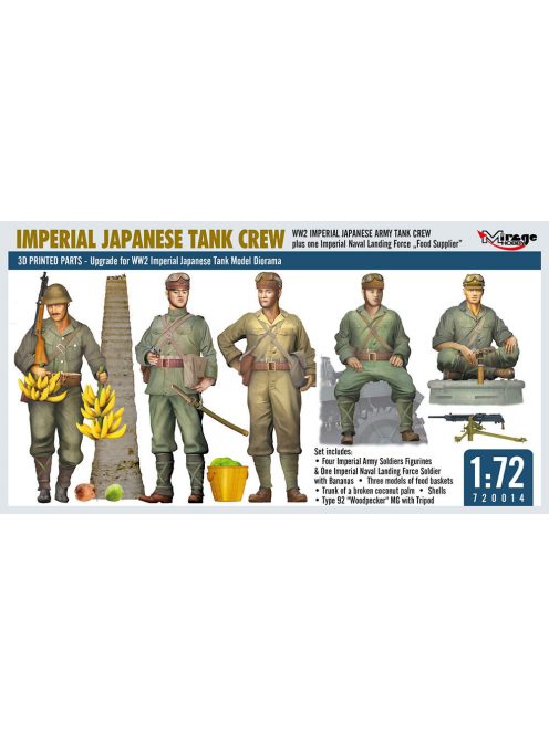 Mirage Hobby - WW2 IMPERIAL JAPANESE TANK CREW + one Imperial Naval Landing Force Food Supplier