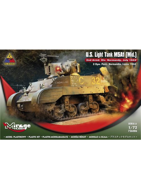 Mirage Hobby - U.S.Light Tank M5A1 (Mid) 2nd Armd.Div.N