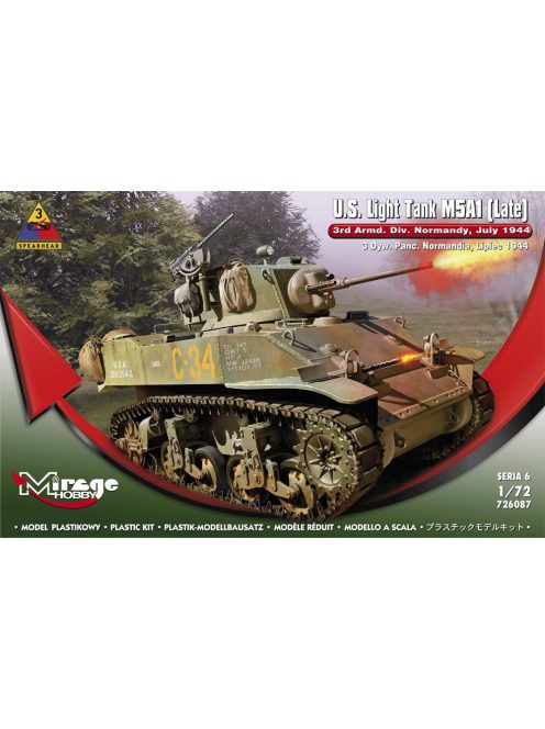 Mirage Hobby - U.S.Light Tank M5A1 (Late) 3rd Armd.DivN