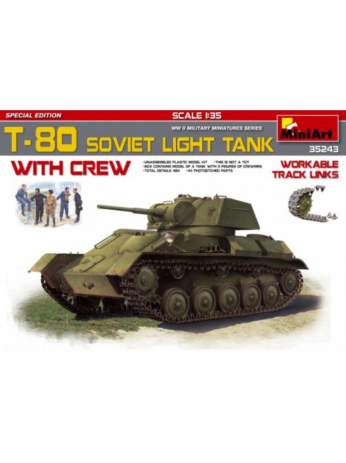 MiniArt - T-80 Soviet Light Tank withCrew.Special Edition