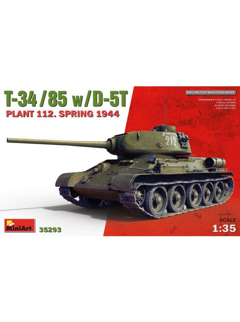 Miniart - T-34-85 w/D-5T. Plant 112. Spring 1944