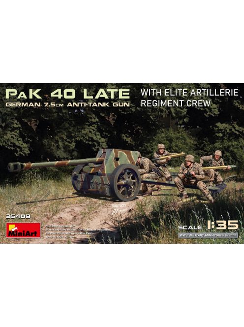 Miniart - German 7.5cm anti-tank gun PaK 40 Late w/Elite Artillerie Regiment Crew