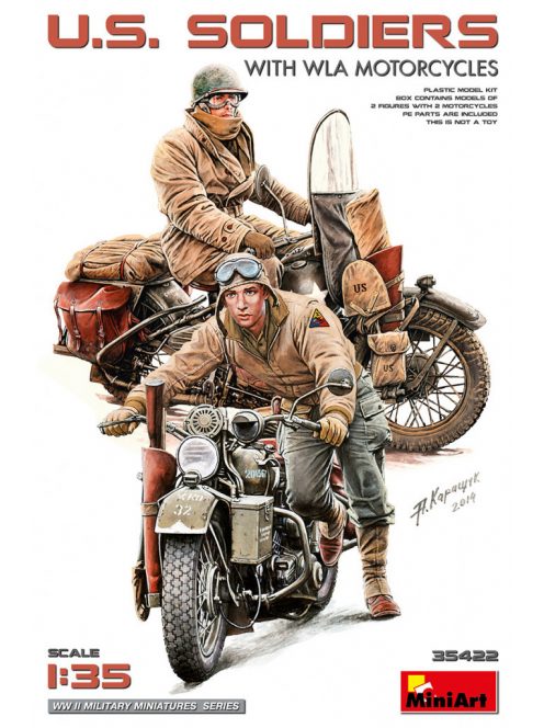 MiniArt - 1/35 U.S. Soldiers with WLA Motorcycles