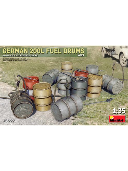 Miniart - German 200L Fuel Drum Set WW2