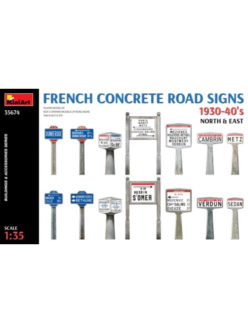 MiniArt - 1/35 French Concrete Road Signs 1930-40's. North & East