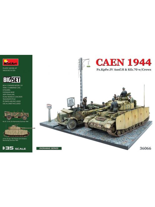 MiniArt - Caen 1944: Pz.Kpfw.IV Ausf.H & Kfz.70 w/Crews. Big Set