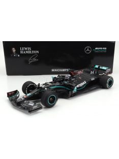   Minichamps - MERCEDES GP F1  W11 EQ PERFORMANCE TEAM AMG PETRONAS MOTORSPORT N 44 WORLD CHAMPION WINNER SILVERSTONE BRITISH GP (with flat tire) 2020 LEWIS HAMILTON BLACK GREEN