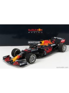   Minichamps - Red Bull F1 Rb16B Honda Ra620H Team Aston Martin N 33 Winner Abu Dhabi Gp With Pit Board Max Verstappen 2021 World Champion Matt Blue Yellow Red