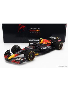   Minichamps - Red Bull F1  Rb18 Team Oracle Red Bull Racing N 11 Winner Monaco Gp With Intermediate Tires 2022 Sergio Perez Matt Blue Yellow Red