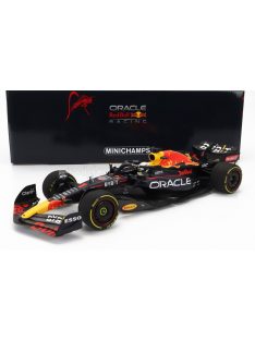   Minichamps - RED BULL F1  RB18 TEAM ORACLE RED BULL RACING N 1 WINNER FRENCH GP WORLD CHAMPION 2022 MAX VERSTAPPEN MATT BLUE YELLOW RED