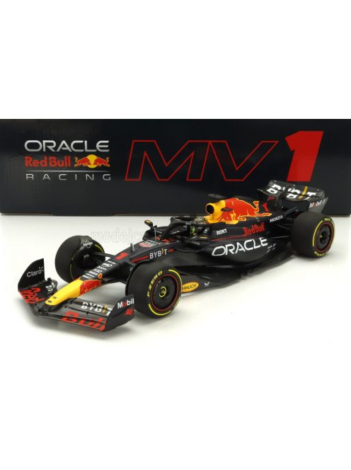 Minichamps - RED BULL F1  RB19 TEAM ORACLE RED BULL RACING N 1 WORLD CHAMPION WINNER ABU DHABI GP 2023 MAX VERSTAPPEN MATT BLUE