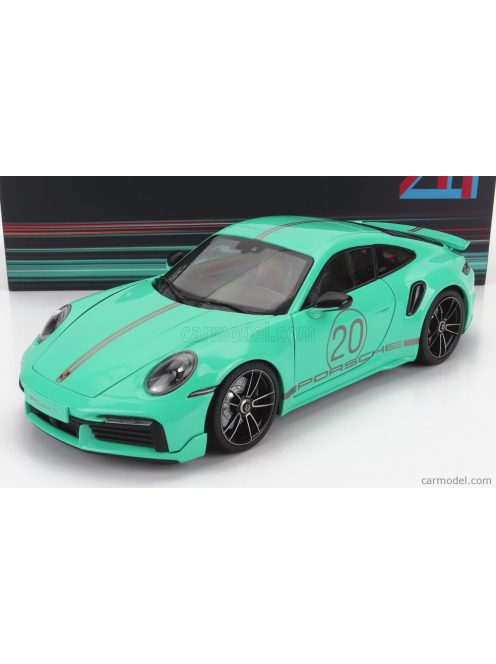 Minichamps - Porsche 911 992 Turbo S Coupe N 20 Sport Design 2021 Light Green