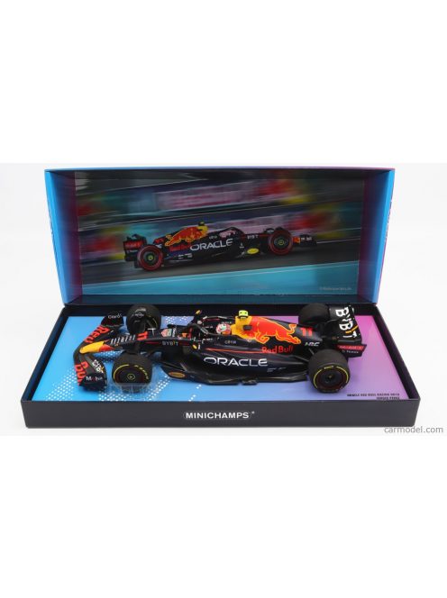 Minichamps - Red Bull F1 Rb18 Team Oracle Red Bull Racing N 11 4Th Miami Gp 2022 Sergio Perez Matt Blue Yellow Red