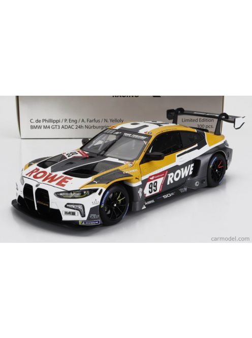 Minichamps - Bmw 4-Series M4 Gt3 Team Rowe Racing N 99 24H Nurburgring 2022 C.De Phillippi - P.Eng - A.Farfus - N.Yelloly White Yellow Grey