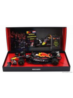   Minichamps - Red Bull F1  Rb18 Team Oracle Red Bull Racing N 1 Winner Japan Gp With Pit Board World Champion 2022 Max Verstappen Matt Blue Yellow Red