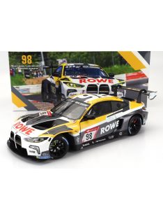   Minichamps - BMW 4-SERIES M4 GT3 TEAM ROWE RACING N 98 2nd 24h NURBURGRING 2023 MARCO WITTMANN - SHELDON VAN DER LINDE - DRIES VANTHOOR - MAXIME MARTIN WHITE GREY YELLOW