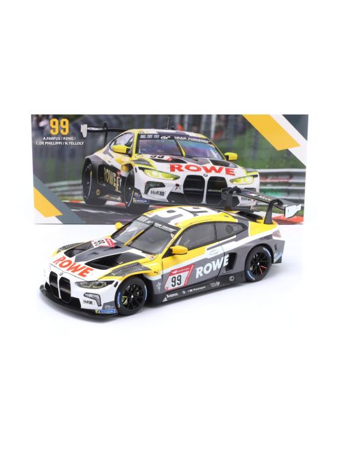 Minichamps - BMW 4-SERIES M4 GT3 TEAM ROWE RACING N 99 24h NURBURGRING 2023 PHILIPP ENG - AUGUSTO FARFUS - CONNOR DE PHILIPPI - NICKYELLOY WHITE GREY YELLOW