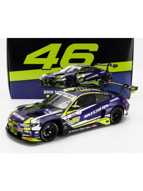 Minichamps - BMW 4-SERIES M4 GT3 TEAM WRT N 46 6th 24h SPA 2023 VALENTINO ROSSI - AUGUSTO FARFUS - MAXIME MARTIN PURPLE YELLOW BLACK