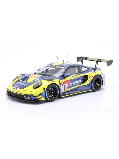 Minichamps - PORSCHE 911 992 GT3 R TEAM RUTRONIK RACING N 96 5th 24h NURBURGRING 2023 DENNIS OLSEN - MATTEO CAIROLI - JULIEN ANDLAUER YELLOW BLUE