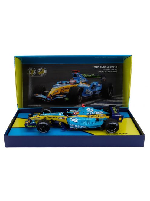 Minichamps - RENAULT F1  R25 TEAM MILD SEVEN RENAULT N 1 WORLD CHAMPION 3rd SAO PAULO BRAZILIAN GP 2005 FERNANDO ALONSO LIGHT BLUE YELLOW