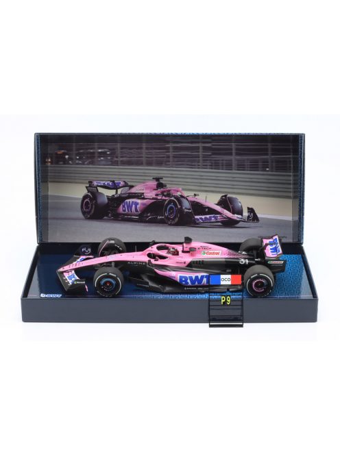 Minichamps - ALPINE F1  A523 TEAM BWT ALPINE N 31 BAHRAIN GP 2023 ESTEBAN OCON PINK BLUE BLACK