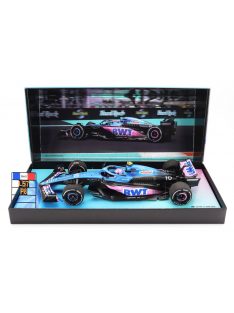   Minichamps - RENAULT F1  A523 TEAM BWT ALPINE N 10 8th MIAMI GP WITH PIT BOARD 2023 PIERRE GASLY BLUE BLACK PINK