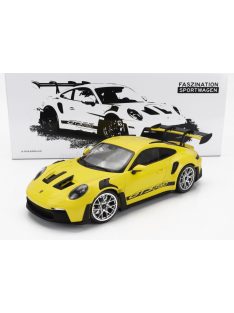   Minichamps - PORSCHE 911 992 GT3 RS COUPE 2023 - SILVER RIMS YELLOW BLACK