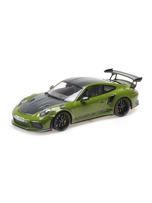 Minichamps - 1:18 Porsche 911 Gt3Rs (991.2) - 2019 - Green W/Weissach Package W/Wording W/ Black Wheels