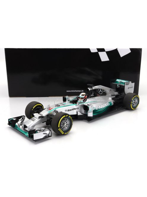 Minichamps - MERCEDES GP F1  MGPW05 HYBRID TEAM AMG PETRONAS N 44 WORLD CHAMPION SEASON 2014 LEWIS HAMILTON SILVER GREEN