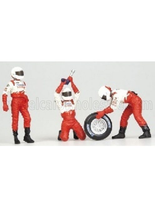 Minichamps - FIGURES F1 PIT-STOP TOYOTA 2002 CAMBIO GOMME ANTERIORE - FIGURES WHITE RED