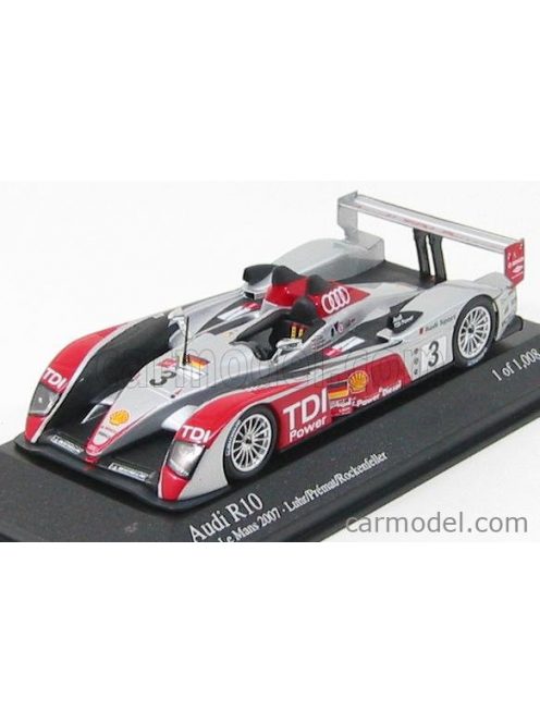 Minichamps - Audi R10 N 3 24H Le Mans 2007 Luhr - Premat - Rockenfeller Silver Red