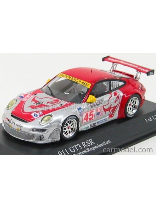 Minichamps - Porsche 911 Gt3Rsr N 45 12H Sebring 2007 Van-Overbeek - Bergmeister - Lieb Silver Red