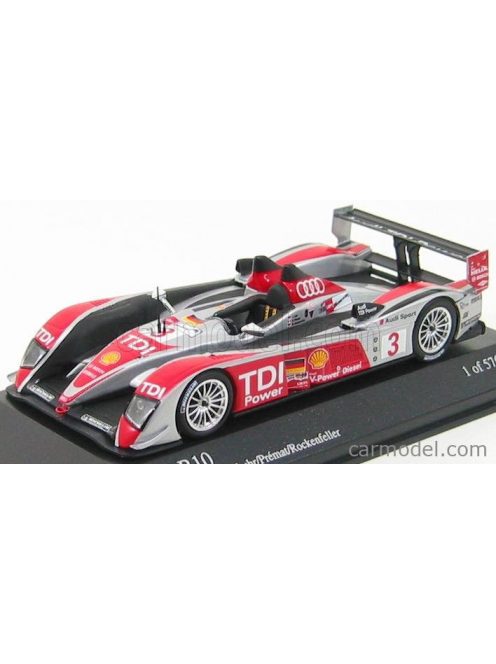 Minichamps - Audi R10 Tdi N 3 4Th Le Mans 2008 L.Luhr - M.Rockenfeller - A.Premat Silver Red Black