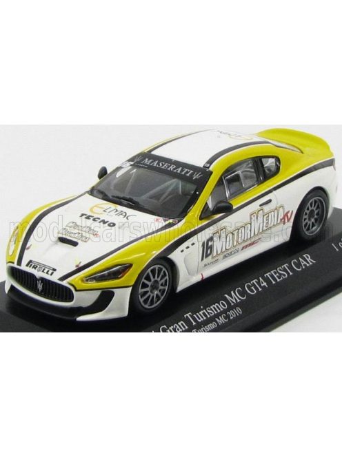 Minichamps - MASERATI GRANTURISMO MC GT4 COUPE N 16 TROFEO GRANTURISMO MC 2010 NECCHI WHITE YELLOW