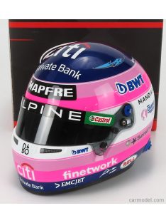   Mini Helmet - Bell Helmet F1 Casco Helmet A522 Team Alpine Bwt N 14 Season 2022 Fernando Alonso Blue Pink White