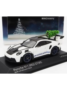   Minichamps - PORSCHE 911 992 GT3 RS COUPE 2023 - BLUE WHEELS - CHRISTMAS EDITION 2023 WHITE BLACK