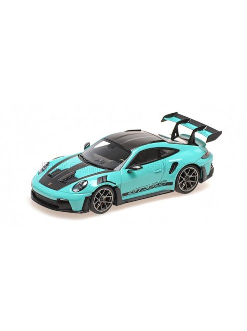 Minichamps - PORSCHE 911 992 GT3 RS COUPE 2024 - DARK SILVER WHEELS LIGHT GREEN BLACK