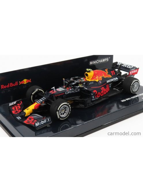 Minichamps - Red Bull F1 Rb16B Honda Ra620H Team Aston Martin N 11 Monaco Gp 2021 Sergio Perez Matt Blue Yellow Red