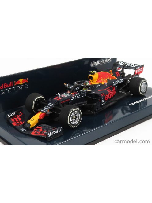 Minichamps - Red Bull F1 Rb16B Honda Ra620H Team Aston Martin N 11 3Rd French Gp 2021 Sergio Perez Matt Blue Yellow Red